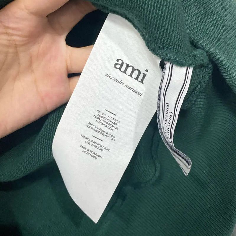 AMI AMI Long Sleeve Hoodie in Green 0089 Size L / US 10 / IT 46 - 7 Thumbnail