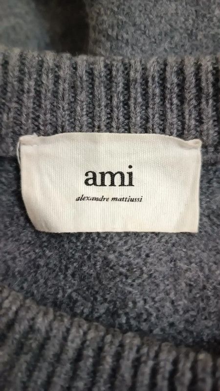 AMI AMI Grey Women's Sweater with Heart Logo 0089 Size S / US 4 / IT 40 - 5 Thumbnail