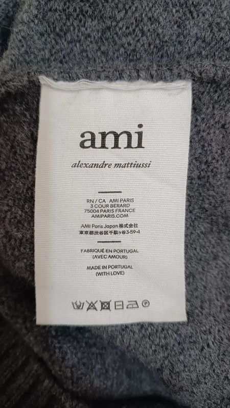 AMI AMI Grey Women's Sweater with Heart Logo 0089 Size S / US 4 / IT 40 - 4 Thumbnail