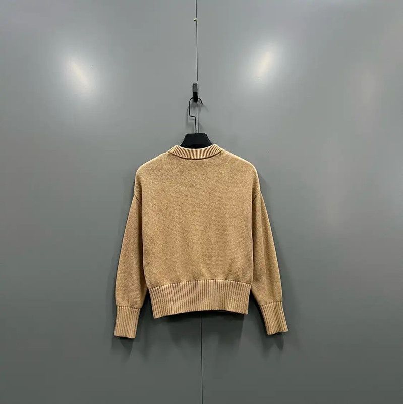 AMI AMI Khaki Wool Long Sleeve Pullover Sweater 0089 Size S / US 4 / IT 40 - 2 Thumbnail