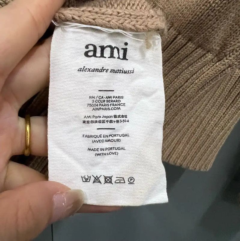 AMI AMI Khaki Wool Long Sleeve Pullover Sweater 0089 Size S / US 4 / IT 40 - 3 Thumbnail