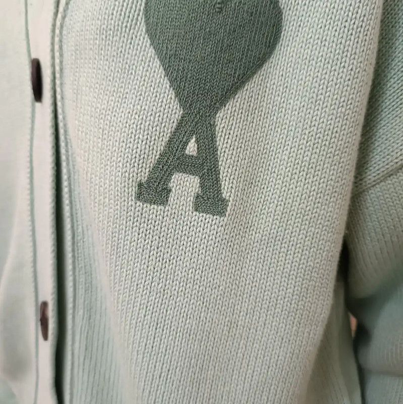 AMI AMI Green Cotton Women's Cardigan 0089 Size M / US 6-8 / IT 42-44 - 3 Thumbnail