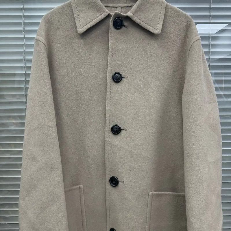 AMI AMI Beige Cashmere Women's Coat 0089 Size L / US 10 / IT 46 - 2 Thumbnail