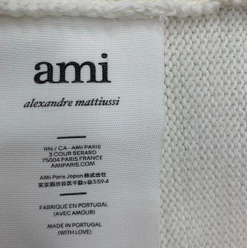 AMI AMI White Pullover Sweater with Heart Logo 0089 Size XS / US 0-2 / IT 36-38 - 6 Thumbnail
