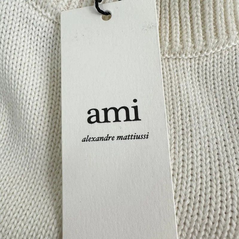 AMI AMI Cream Wool Sweater with Heart Design 0089 Size S / US 4 / IT 40 - 5 Thumbnail