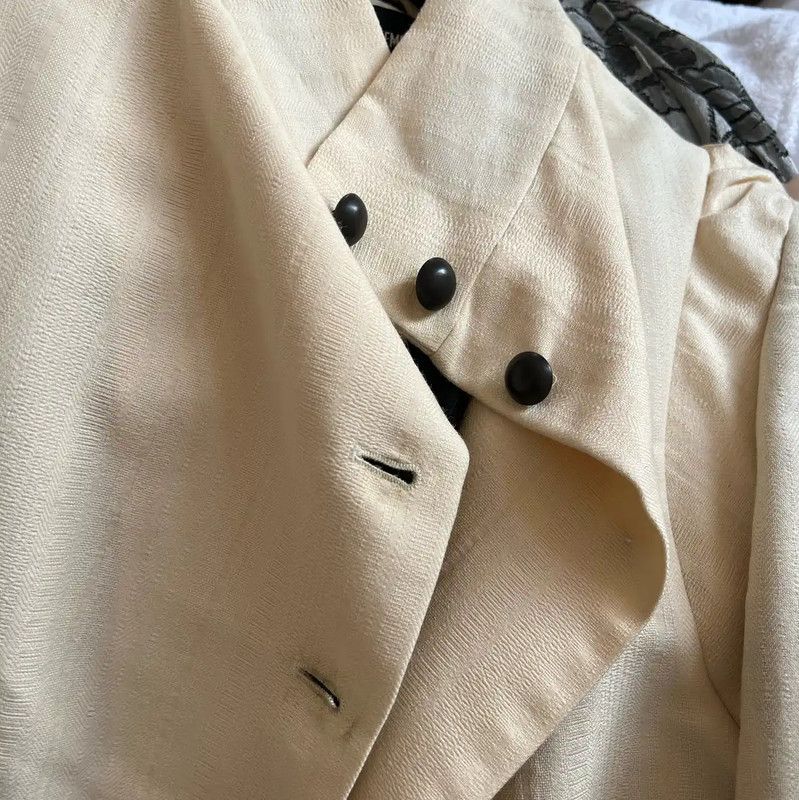 Ann Demeulemeester Ann Demeulemeester White Women's Cotton Jacket 0089 Size L / US 10 / IT 46 - 3 Thumbnail