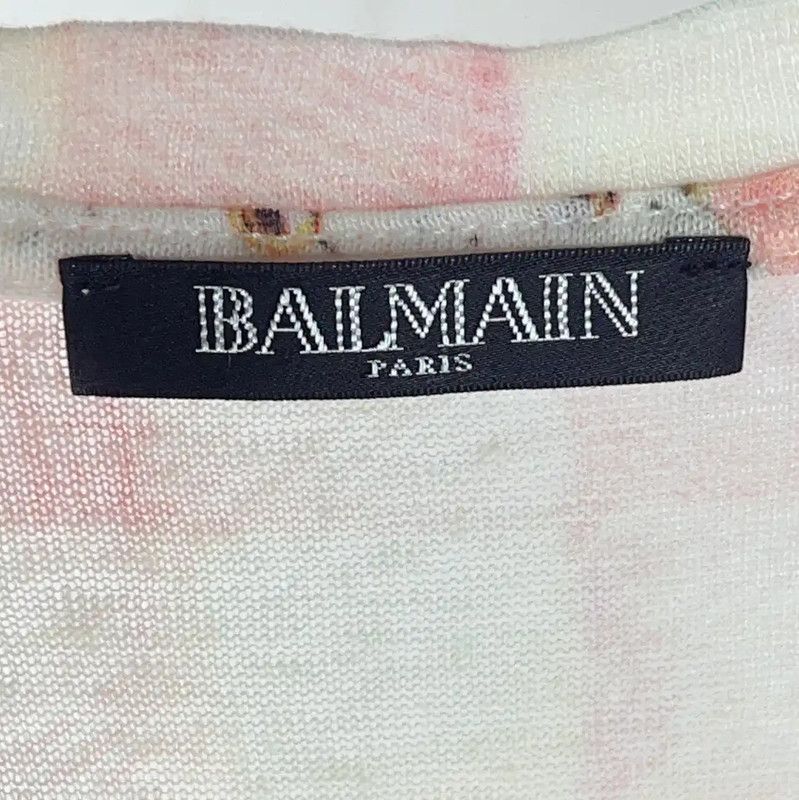 Balmain Balmain Pink Floral Print Women's T-Shirt 0089 Size S / US 4 / IT 40 - 3 Thumbnail
