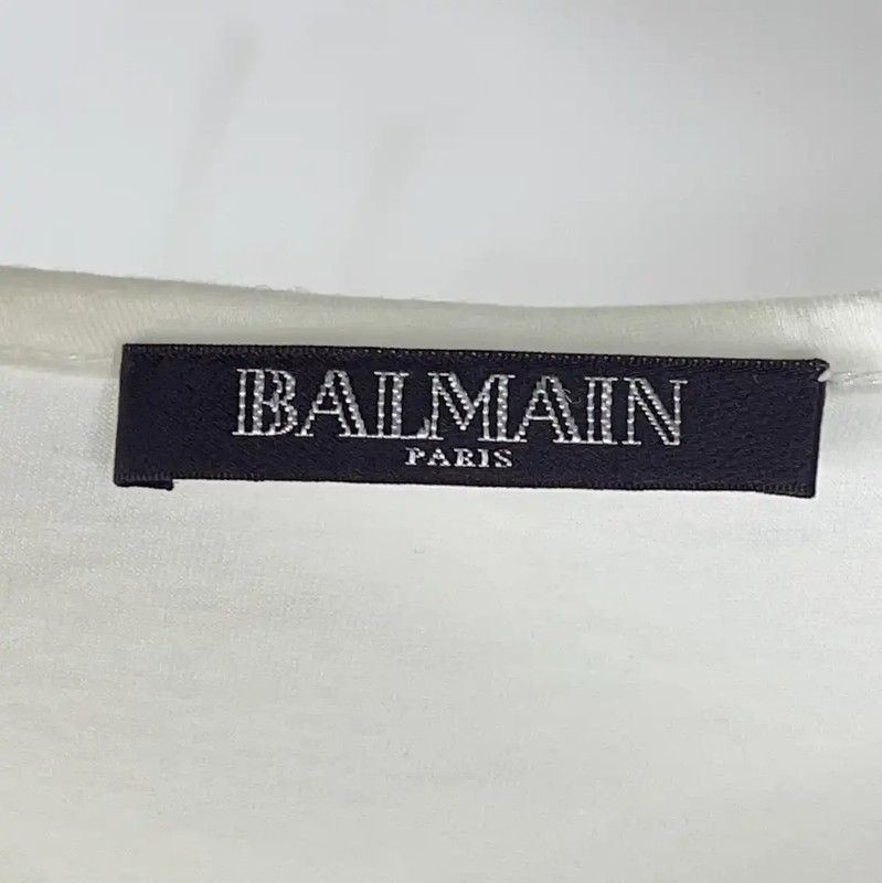 Balmain Balmain Women's White Cotton T-shirt 0089 Size M / US 6-8 / IT 42-44 - 4 Thumbnail