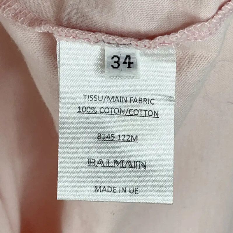 Balmain Balmain Pink Cotton T-Shirt for Women 0089 Size XS / US 0-2 / IT 36-38 - 6 Thumbnail