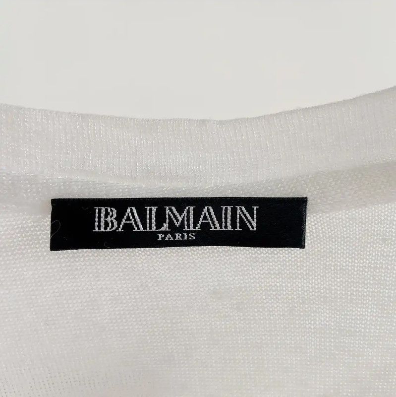 Balmain Balmain White Cotton Short-Sleeve T-Shirt 0089 Size XS / US 0-2 / IT 36-38 - 5 Thumbnail