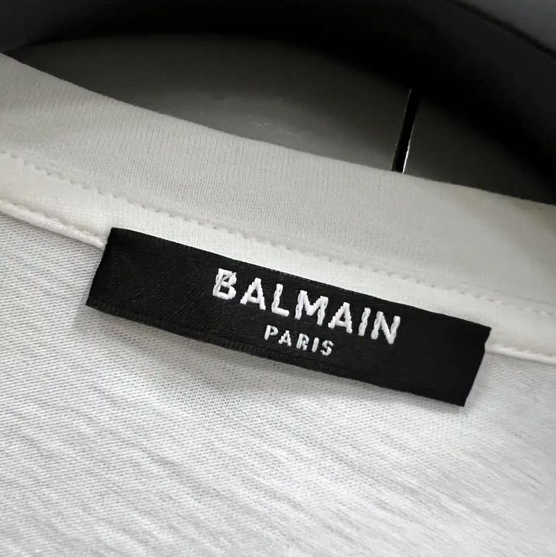 Balmain Balmain White Cotton Logo Short Sleeve T-shirt 0089 Size XS / US 0-2 / IT 36-38 - 2 Thumbnail