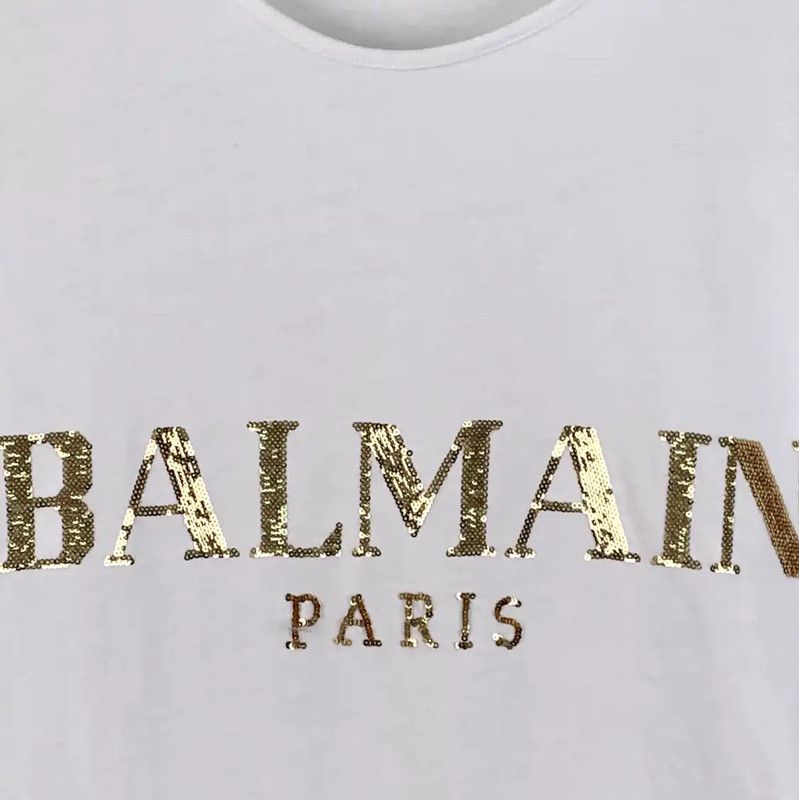 Balmain Balmain White Cotton Women's T-shirt 0089 Size S / US 4 / IT 40 - 4 Thumbnail