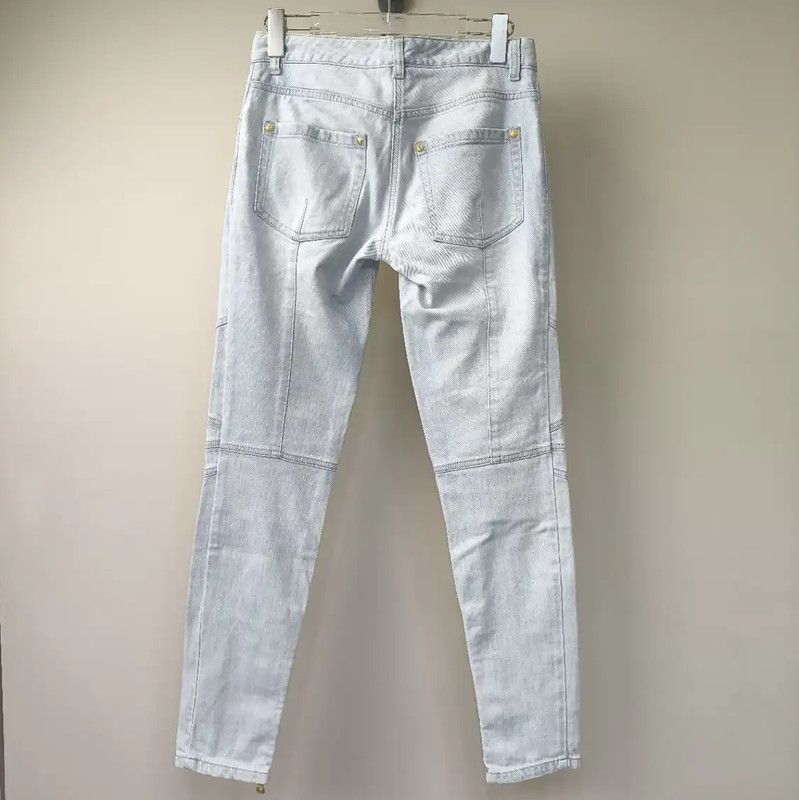 Balmain Balmain Light Blue Cotton Women's Jeans 0089 Size 24" / US 00 / IT 34 - 2 Thumbnail