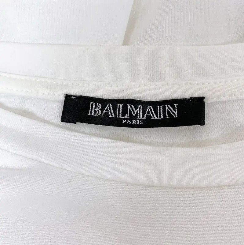 Balmain Balmain Women's White Cotton Short Sleeve T-Shirt 0089 Size XS / US 0-2 / IT 36-38 - 7 Thumbnail