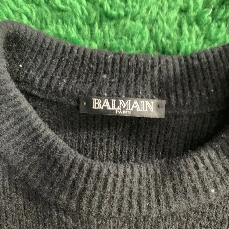 Balmain Balmain Women's Black Cashmere Blend Sweater 0089 Size S / US 4 / IT 40 - 4 Thumbnail