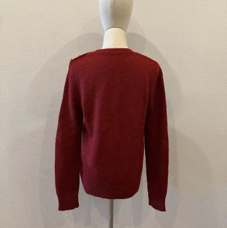 Balmain Balmain Red Cotton Blend Women's Sweatshirt 0089 Size XS / US 0-2 / IT 36-38 - 5 Thumbnail