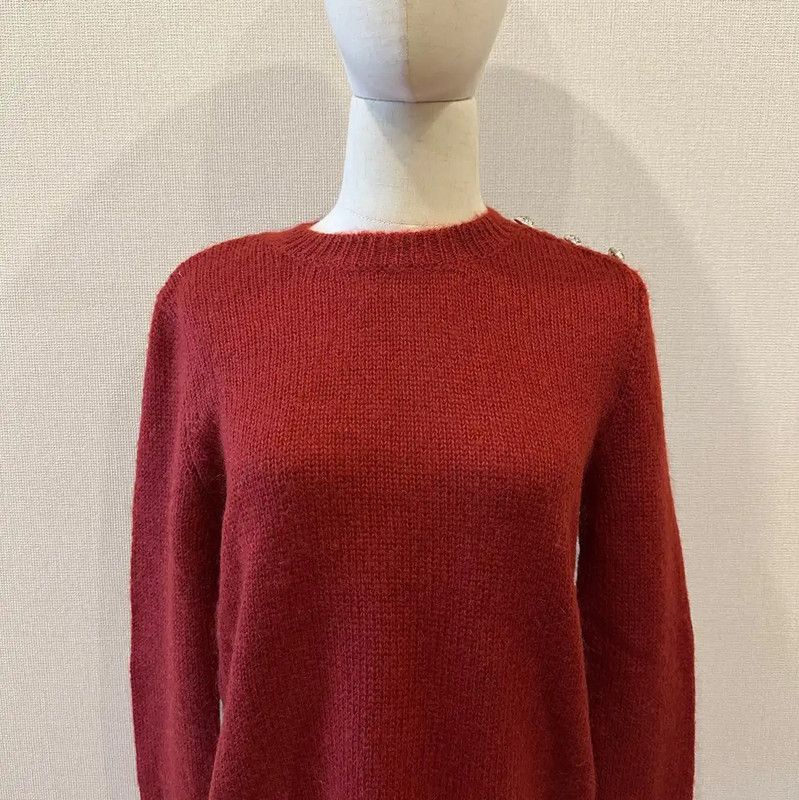 Balmain Balmain Red Cotton Blend Women's Sweatshirt 0089 Size XS / US 0-2 / IT 36-38 - 2 Thumbnail