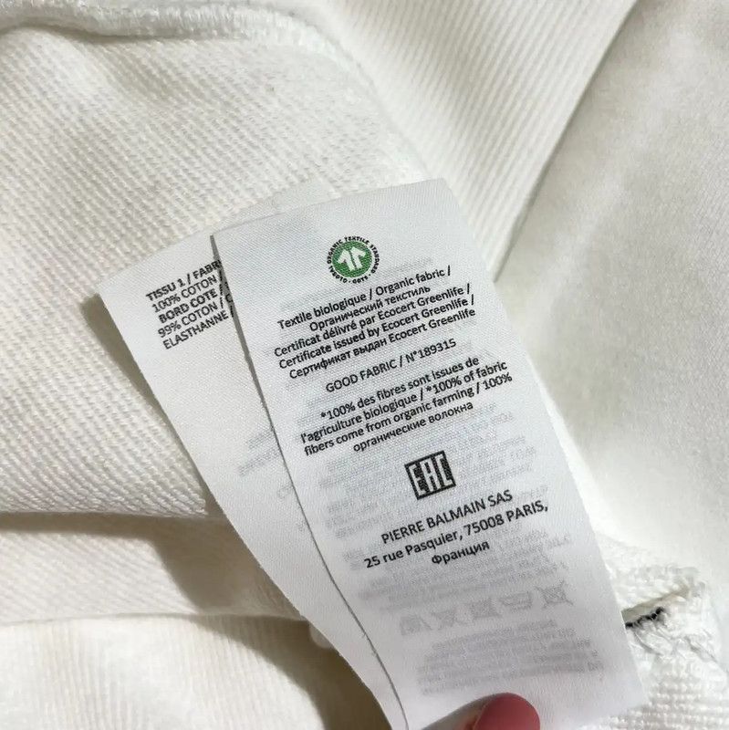 Balmain Balmain White Cotton Women's Hoodie 0089 Size S / US 4 / IT 40 - 8 Thumbnail