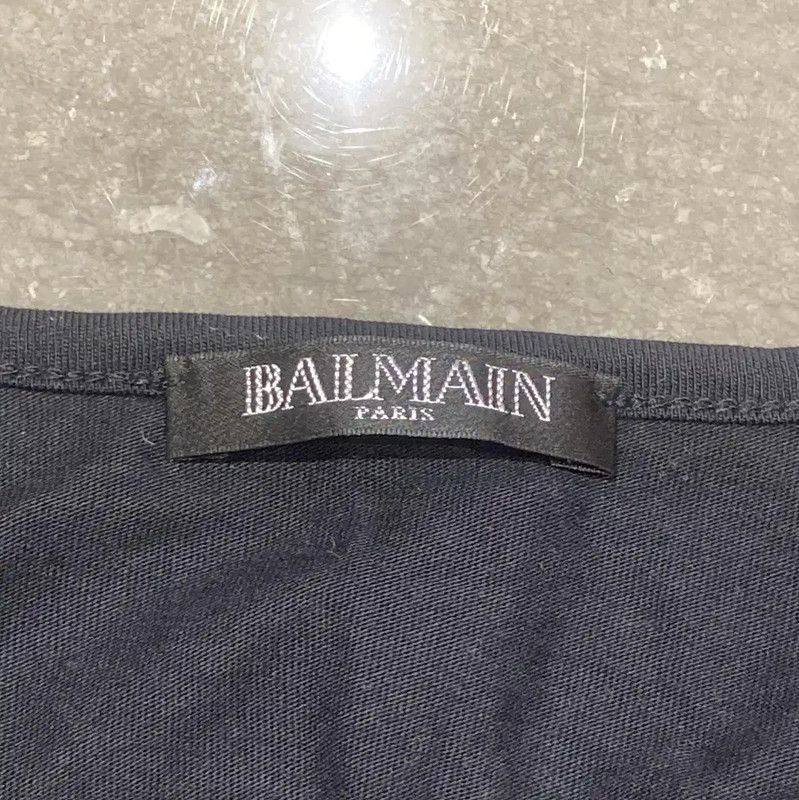 Balmain Balmain Black Cotton Graphic Sleeveless T-Shirt 0089 Size S / US 4 / IT 40 - 5 Thumbnail