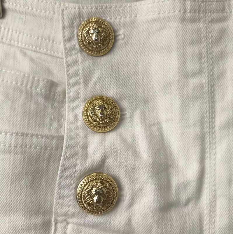 Balmain Balmain White Cotton Women's Denim Pants 0089 Size 22" - 5 Thumbnail