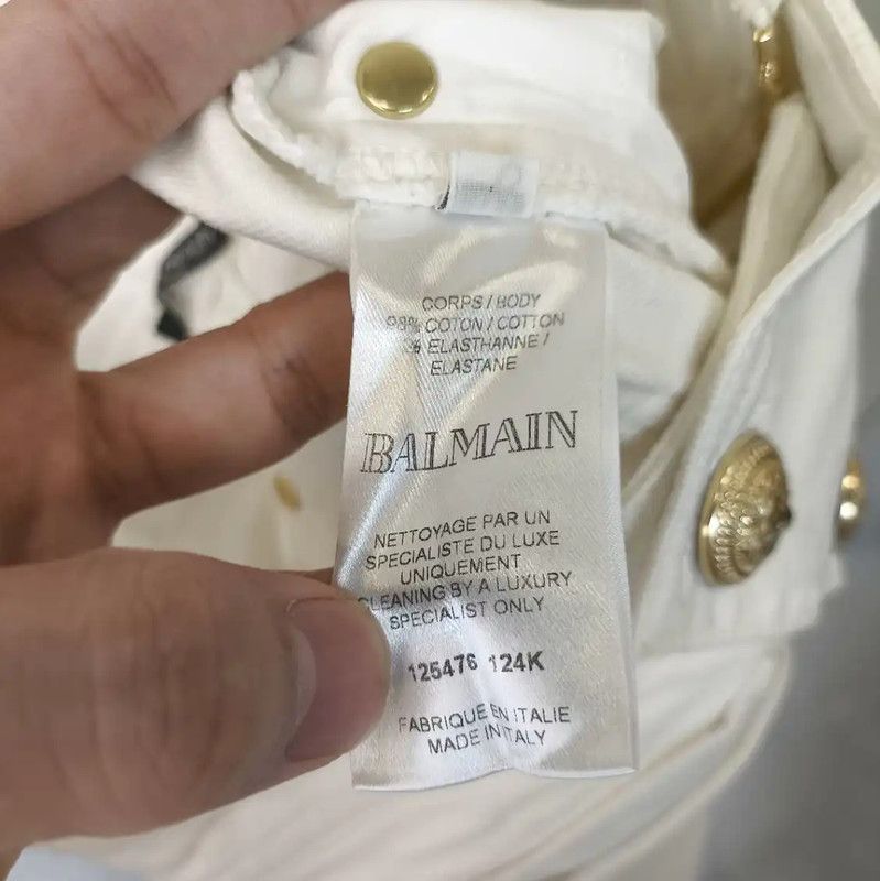 Balmain Balmain White Cotton Women's Denim Pants 0089 Size 22" - 7 Thumbnail