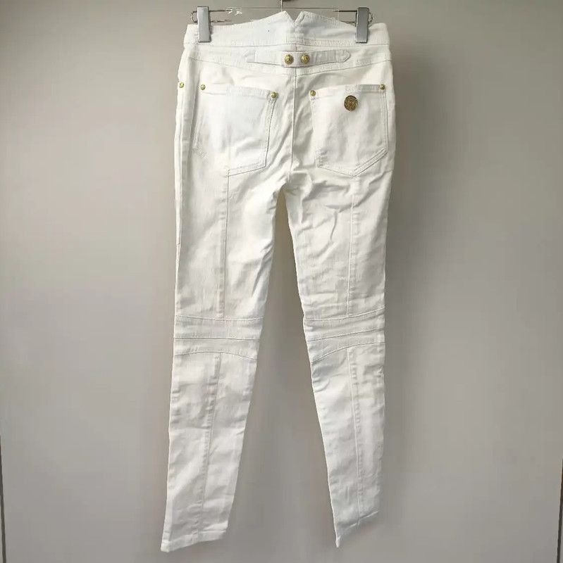 Balmain Balmain White Cotton Women's Denim Pants 0089 Size 22" - 2 Thumbnail