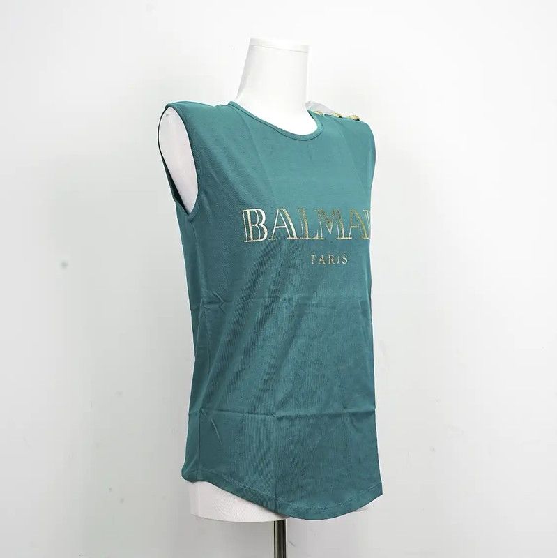 Balmain Balmain Blue Cotton Short Sleeve T-Shirt 0089 Size S / US 4 / IT 40 - 5 Thumbnail