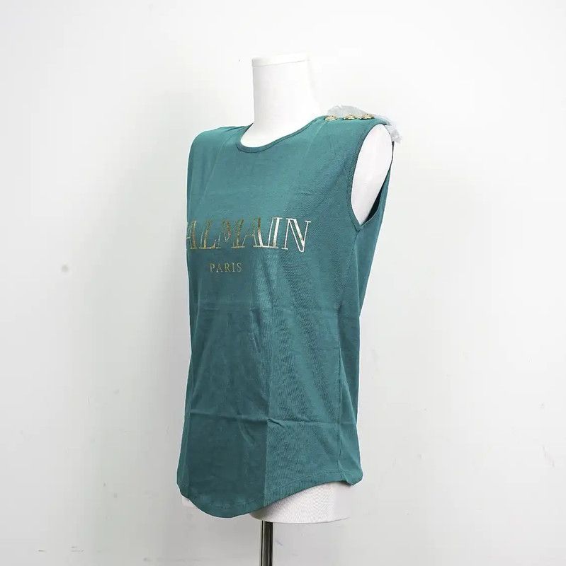 Balmain Balmain Blue Cotton Short Sleeve T-Shirt 0089 Size S / US 4 / IT 40 - 2 Thumbnail