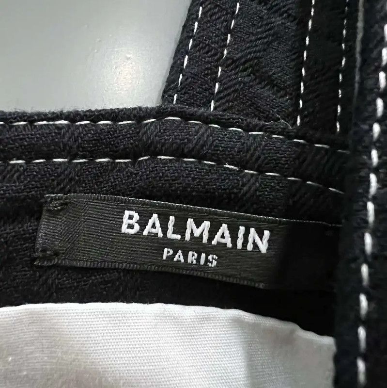 Balmain Balmain Summer White Cotton Sleeveless Crop Top 0089 Size ONE SIZE - 3 Thumbnail