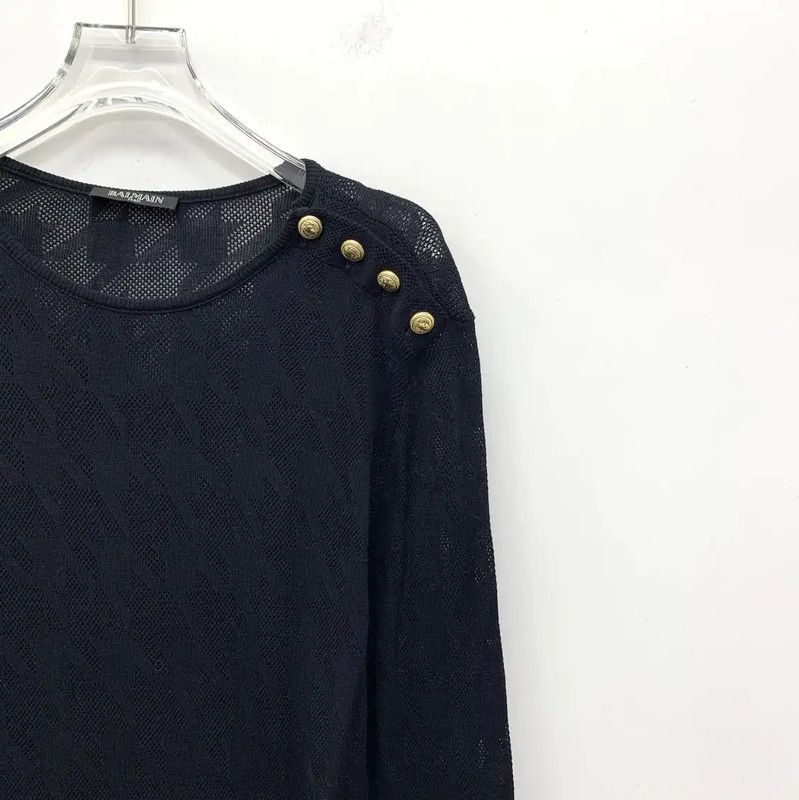 Balmain Balmain Black Cotton Women's Dress Size M 0089 Size M / US 6-8 / IT 42-44 - 3 Thumbnail