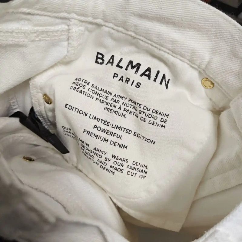 Balmain Balmain White Cotton Women's Denim Trousers 0089 Size 28" / US 6 / IT 42 - 5 Thumbnail