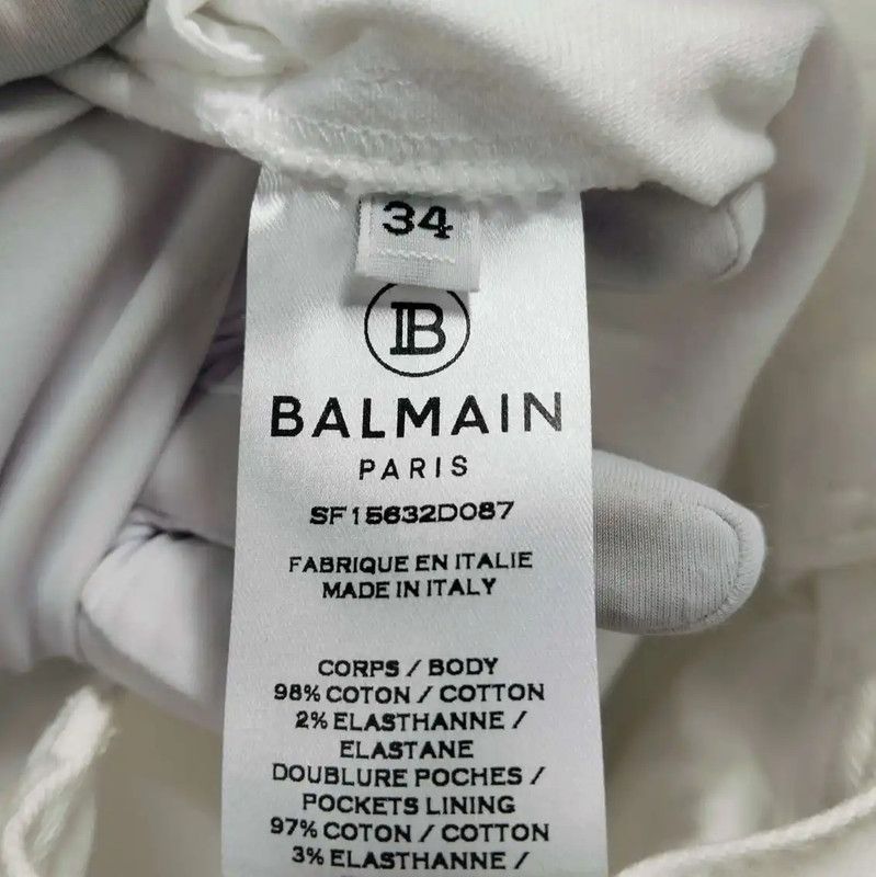 Balmain Balmain White Cotton Women's Denim Pants 0089 Size 23" - 4 Thumbnail