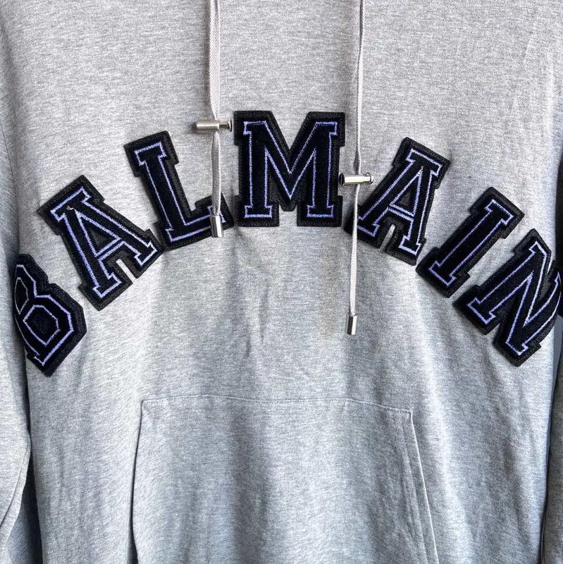 Balmain Balmain Gray Cotton Women's Hoodie 0089 Size S / US 4 / IT 40 - 4 Thumbnail