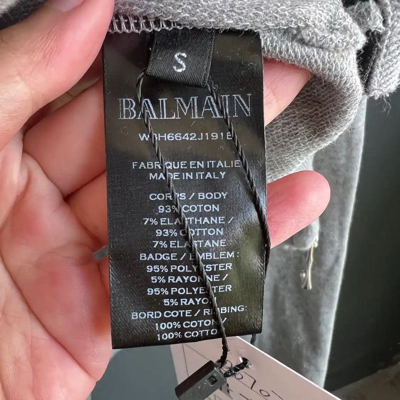 Balmain Balmain Gray Cotton Women's Hoodie 0089 Size S / US 4 / IT 40 - 6 Thumbnail