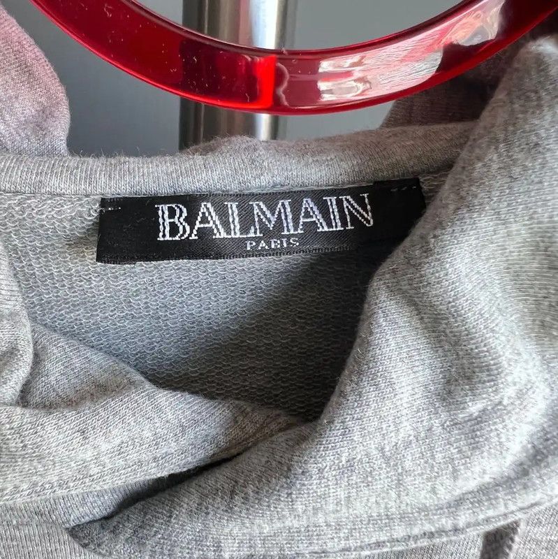Balmain Balmain Gray Cotton Women's Hoodie 0089 Size S / US 4 / IT 40 - 3 Thumbnail