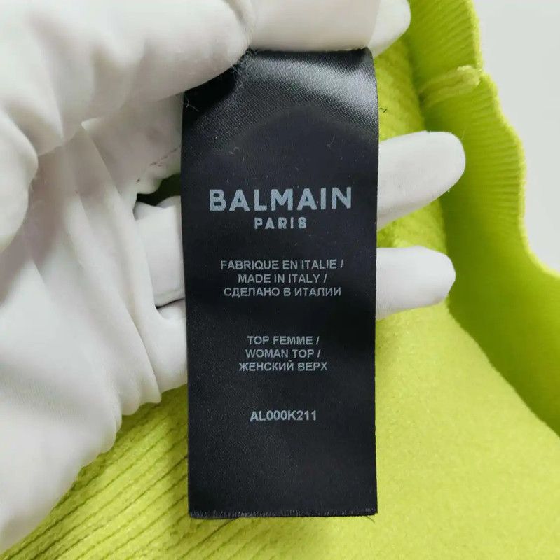 Balmain Balmain Summer Sleeveless Green Top 0089 Size S / US 4 / IT 40 - 5 Thumbnail