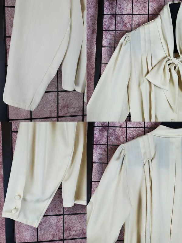 Balmain Balmain Spring Autumn Cream Short Sleeve Blouse 0089 Size S / US 4 / IT 40 - 5 Thumbnail