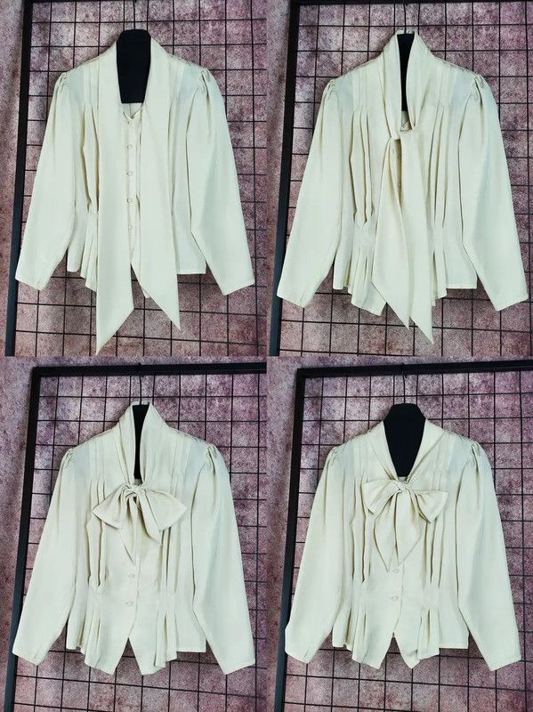 Balmain Balmain Spring Autumn Cream Short Sleeve Blouse 0089 Size S / US 4 / IT 40 - 2 Thumbnail