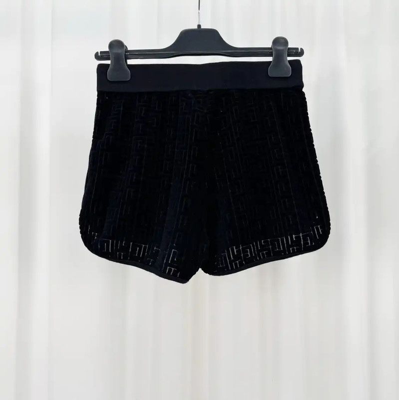 Balmain Balmain Black Cotton Blend Logo Women's Shorts 0089 Size 22" - 2 Thumbnail