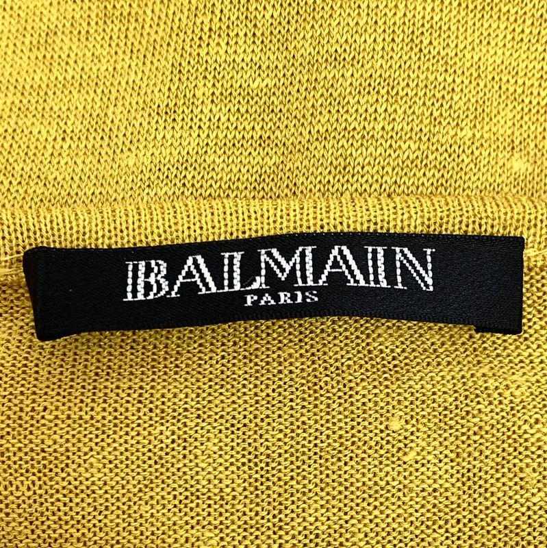Balmain Balmain Yellow Wool Pullover Sweater for Women 0089 Size XXS / US 00 / IT 34 - 6 Thumbnail