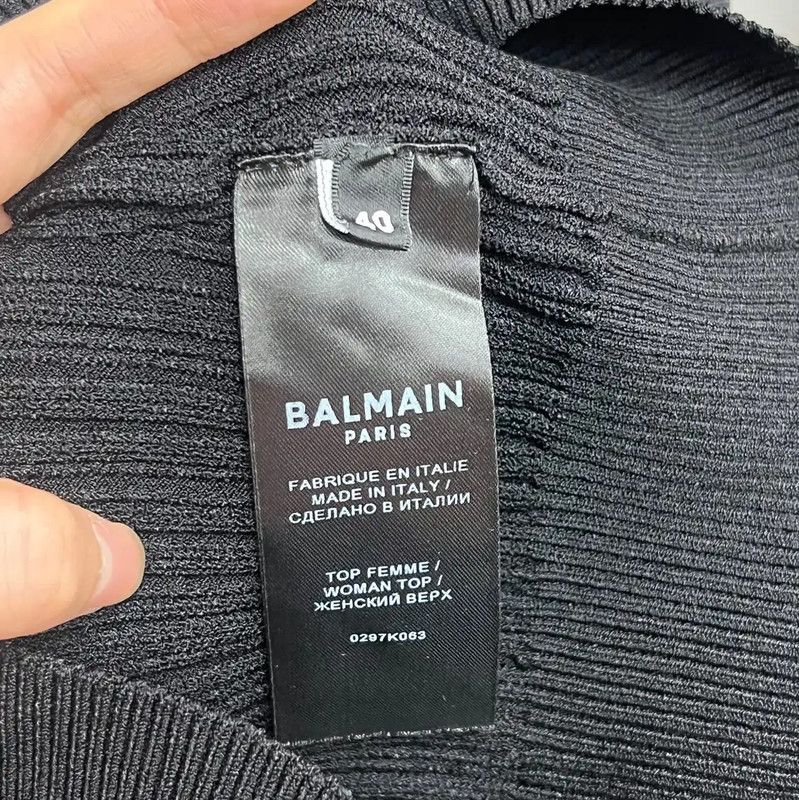 Balmain Balmain Black Cotton Women's T-Shirt 0089 Size L / US 10 / IT 46 - 4 Thumbnail