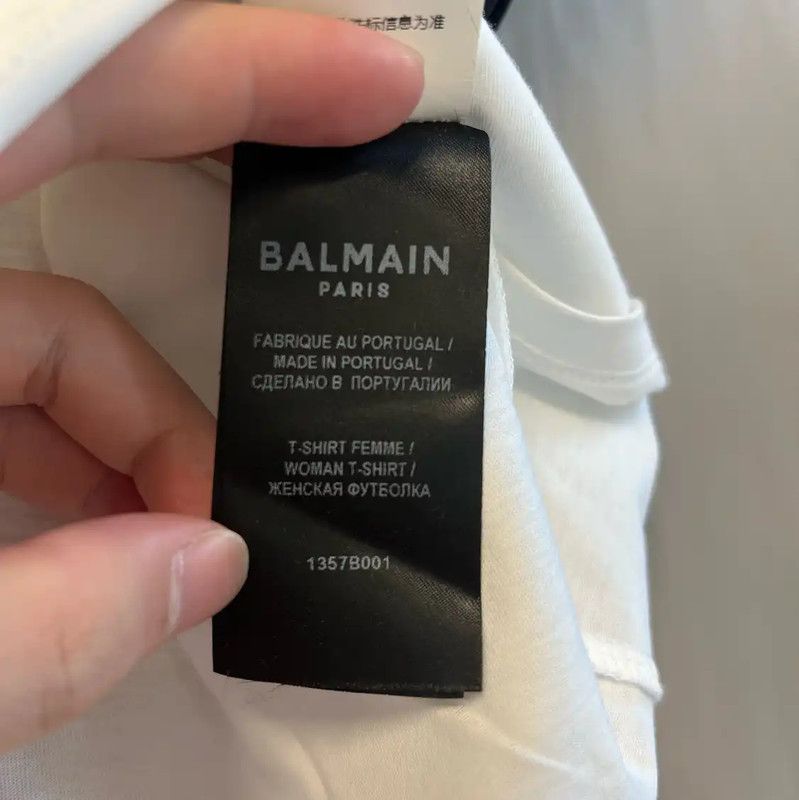 Balmain Balmain White Cotton Women's T-Shirt 0089 Size XS / US 0-2 / IT 36-38 - 4 Thumbnail
