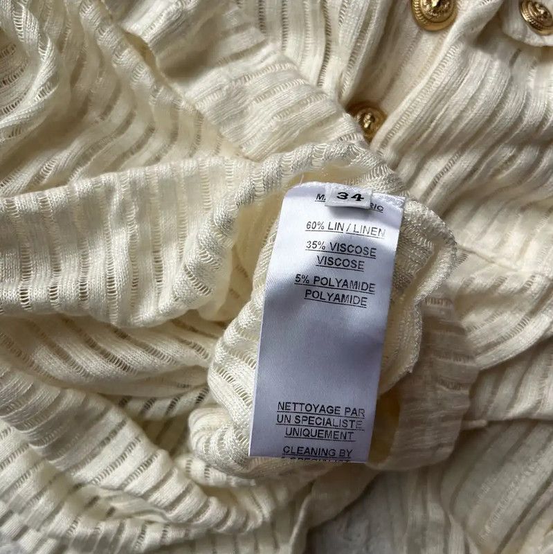 Balmain Balmain Cream Cotton Women's Pullover Sweater 0089 Size S / US 4 / IT 40 - 4 Thumbnail