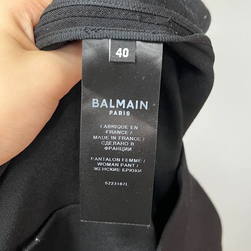 Balmain Balmain Black Wool Casual Pants for Women 0089 Size 34" / US 12 / IT 48 - 4 Thumbnail