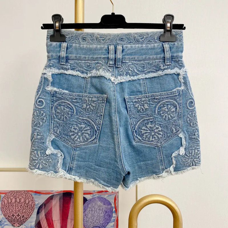 Balmain Balmain Summer Blue Cotton Women's Shorts 0089 Size 23" - 3 Thumbnail