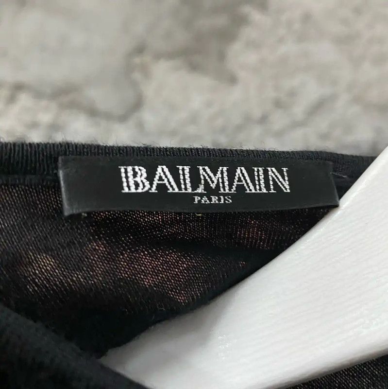 Balmain Balmain Black Wool Long Sleeve Top for Women 0089 Size ONE SIZE - 5 Thumbnail
