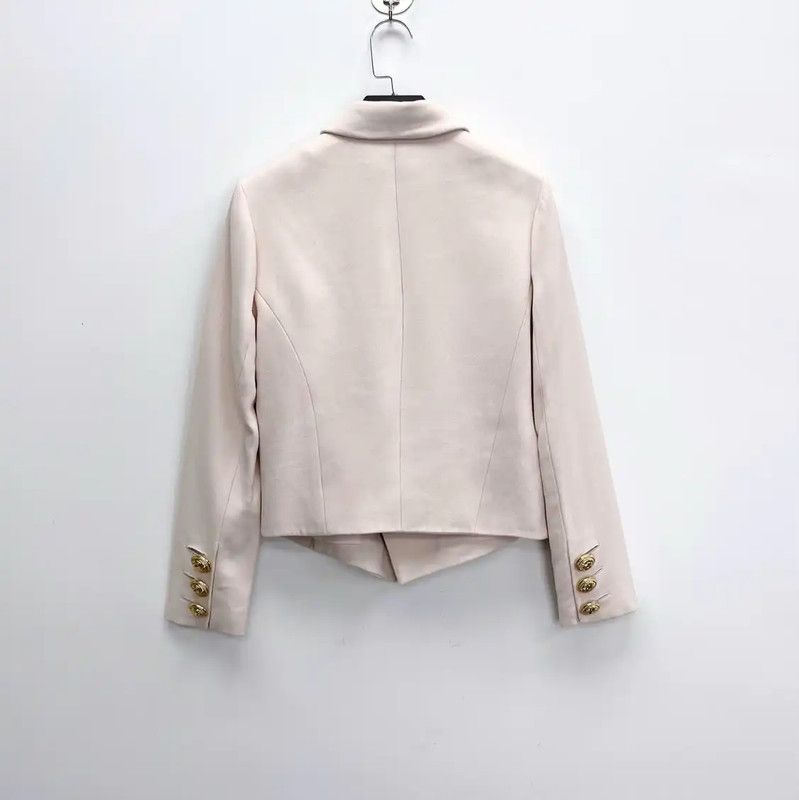 Balmain Balmain Light Pink Logo Jacket for Women 0089 Size S / US 4 / IT 40 - 2 Thumbnail