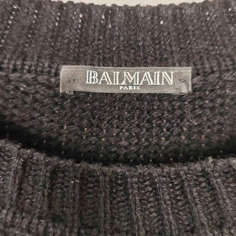 Balmain Balmain Black Wool Women's Knit Sweater 0089 Size M / US 6-8 / IT 42-44 - 3 Thumbnail