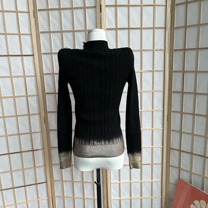 Balmain Balmain Black Wool Women's Sweater 0089 Size S / US 4 / IT 40 - 2 Thumbnail