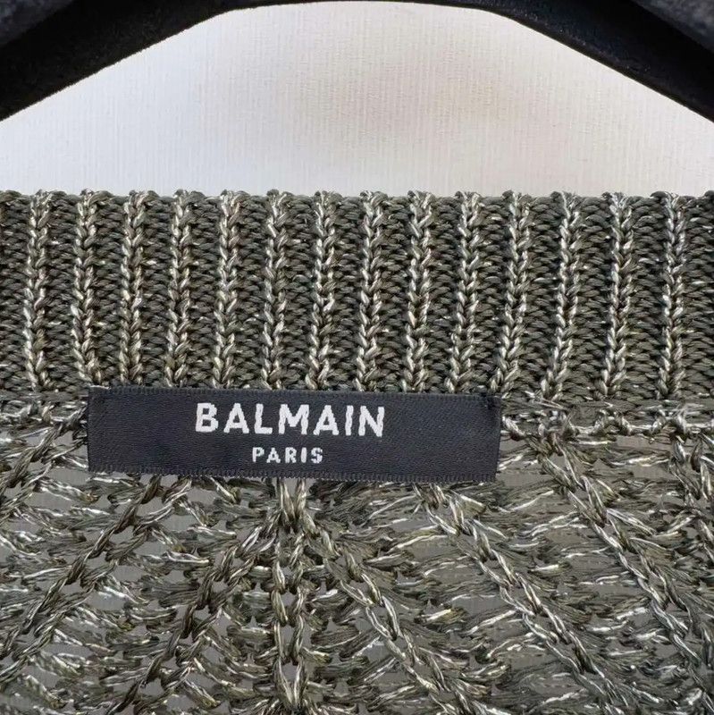 Balmain Balmain Green Long Sleeve Pullover Sweater 0089 Size S / US 4 / IT 40 - 3 Thumbnail